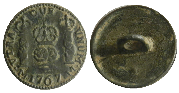 Botón imitación moneda Dos Mundos